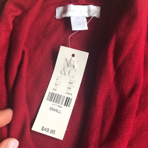 NWT faux wrap 3/4 sleeve sweater top, Size Small - Picture 2 of 3